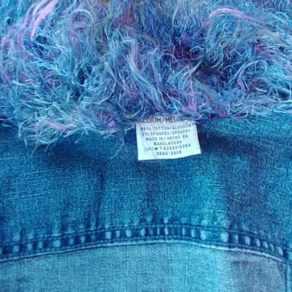 Faux fur jean jacket M - Picture 7 of 8